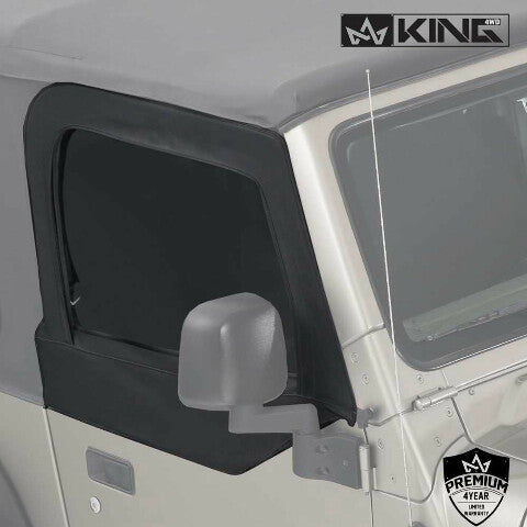 King 4WD 14019935T Tinted Black Soft Upper Doors For 97-06 Wrangler TJ