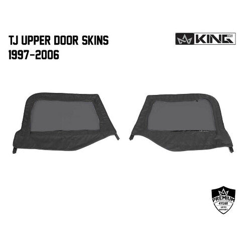 King 4WD 14019935T Tinted Black Soft Upper Doors For 97-06 Wrangler TJ