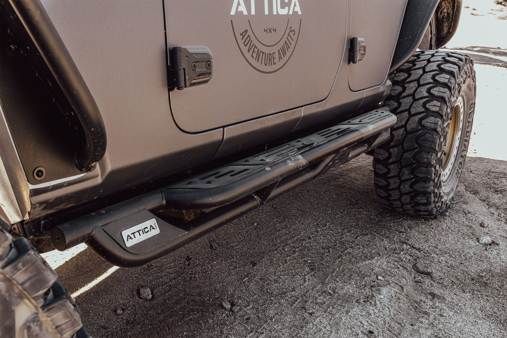 Attica ATTJL02C109-BX Side Step Black Steel For Wrangler 2018-2023 JL