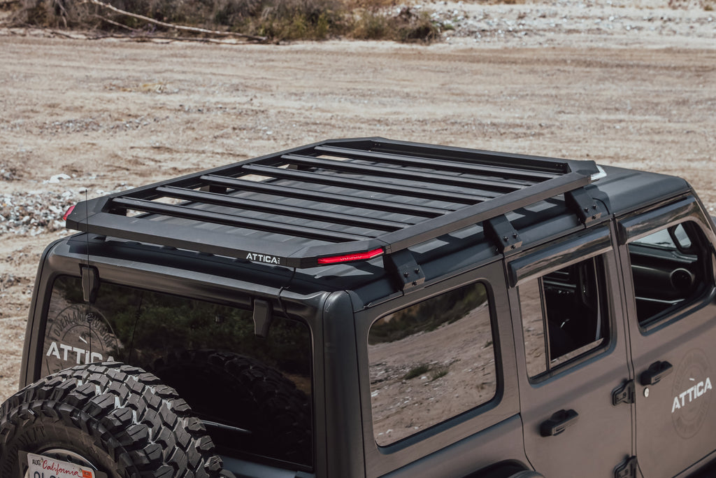 Attica ATTJL02F101-BX Black Roof Rack w Lights For Wrangler 2018-2023 JL 4DR