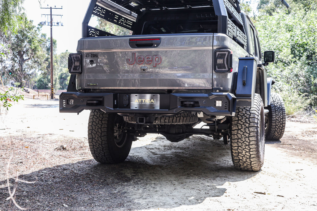 Attica ATTJT01B103-BX Black Steel Rear Bumper For Gladiator 2019-2023