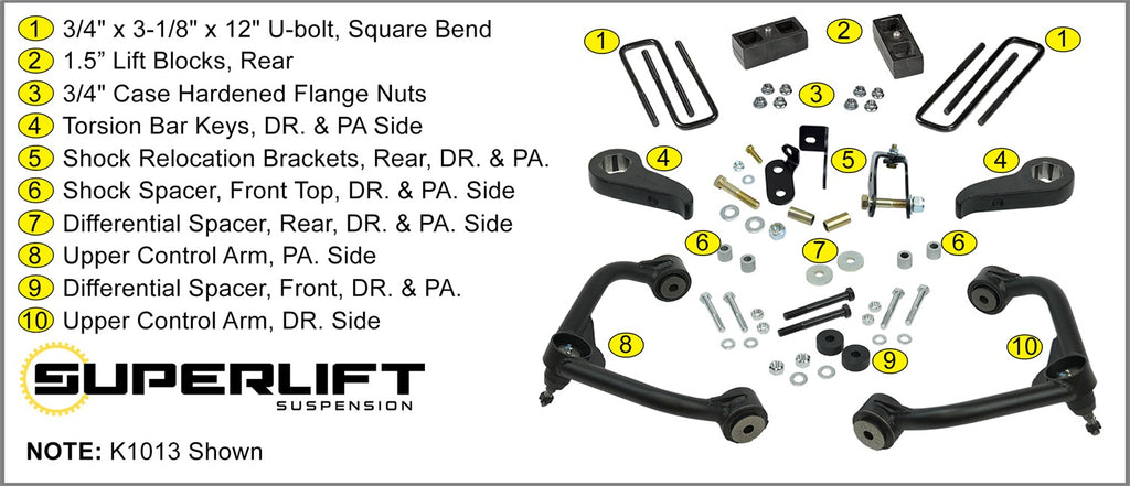 Superlift K1013 Suspension Lift Kit