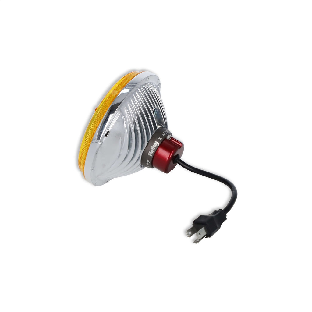 Holley Retrobright LFRB105 5.75 Inch Round LED Headlight - Yellow