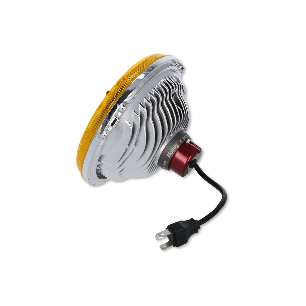 Holley Retrobright LFRB115 7 Inch Round LED Headlight - Yellow