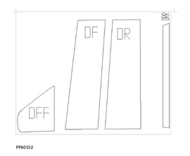 PP60151 Polished Pillar Post Trim 6Pc Fits 20-24 Silverado 2500/3500 HD Crew Cab
