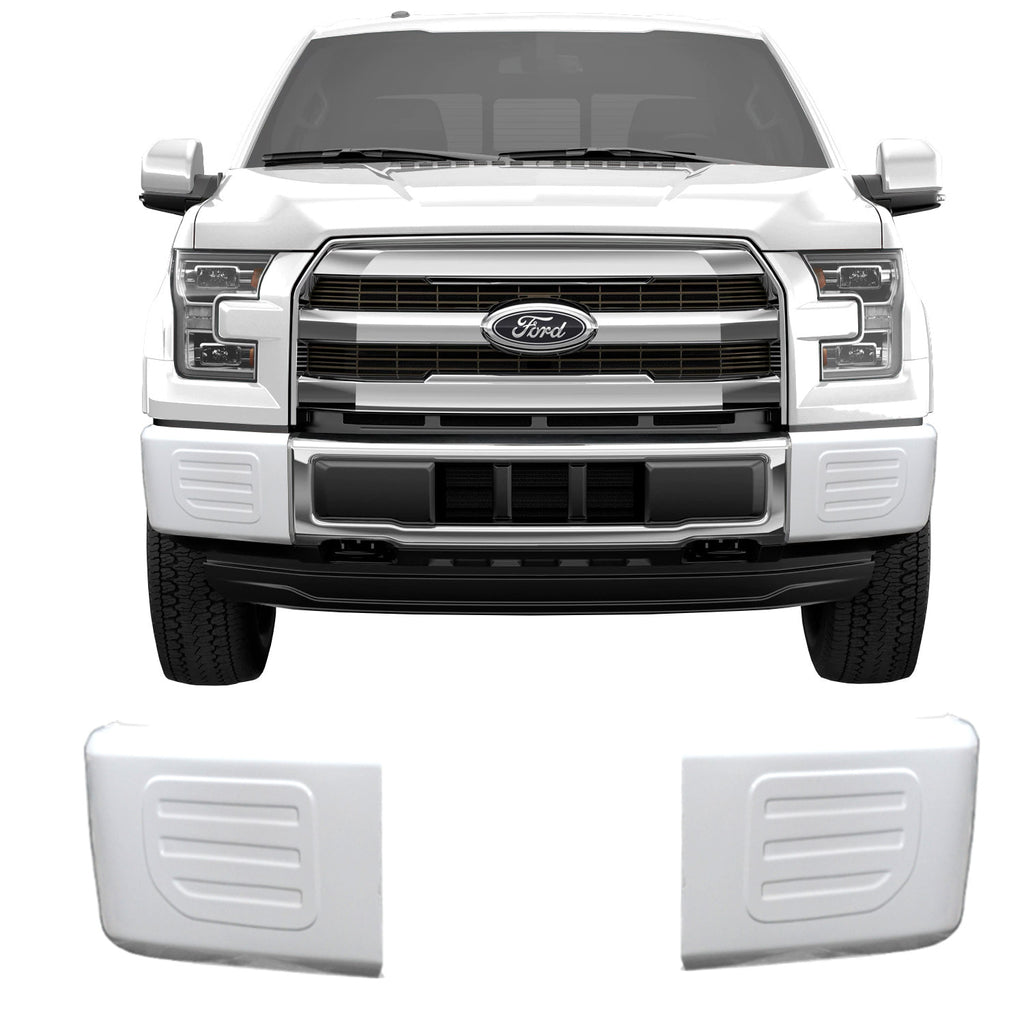 Shellz DF0110 Front Bumper Cover- Side Sections White Fits 15-17 F-150 XL XLT