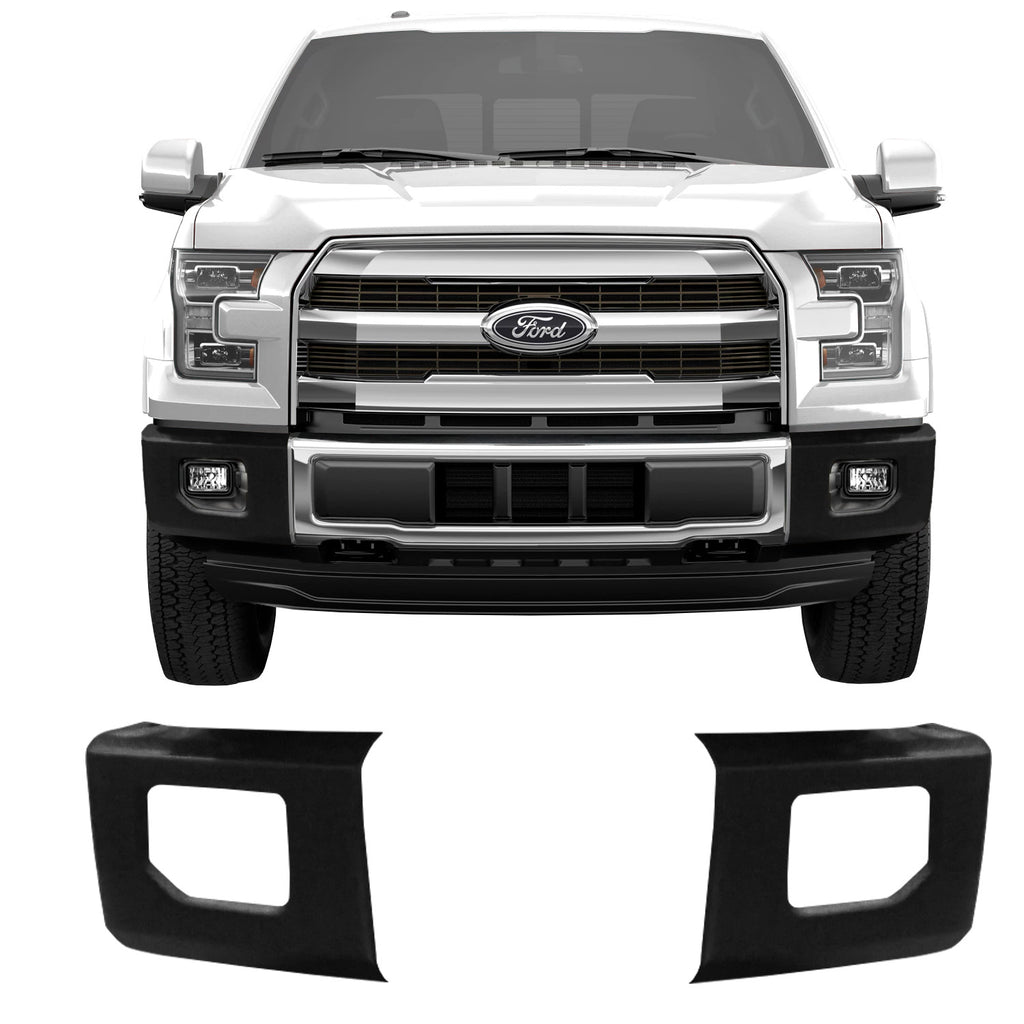 Shellz DF0211 Front Bumper Cover- Side Sections Black Fits 15-17 F-150 XL XLT