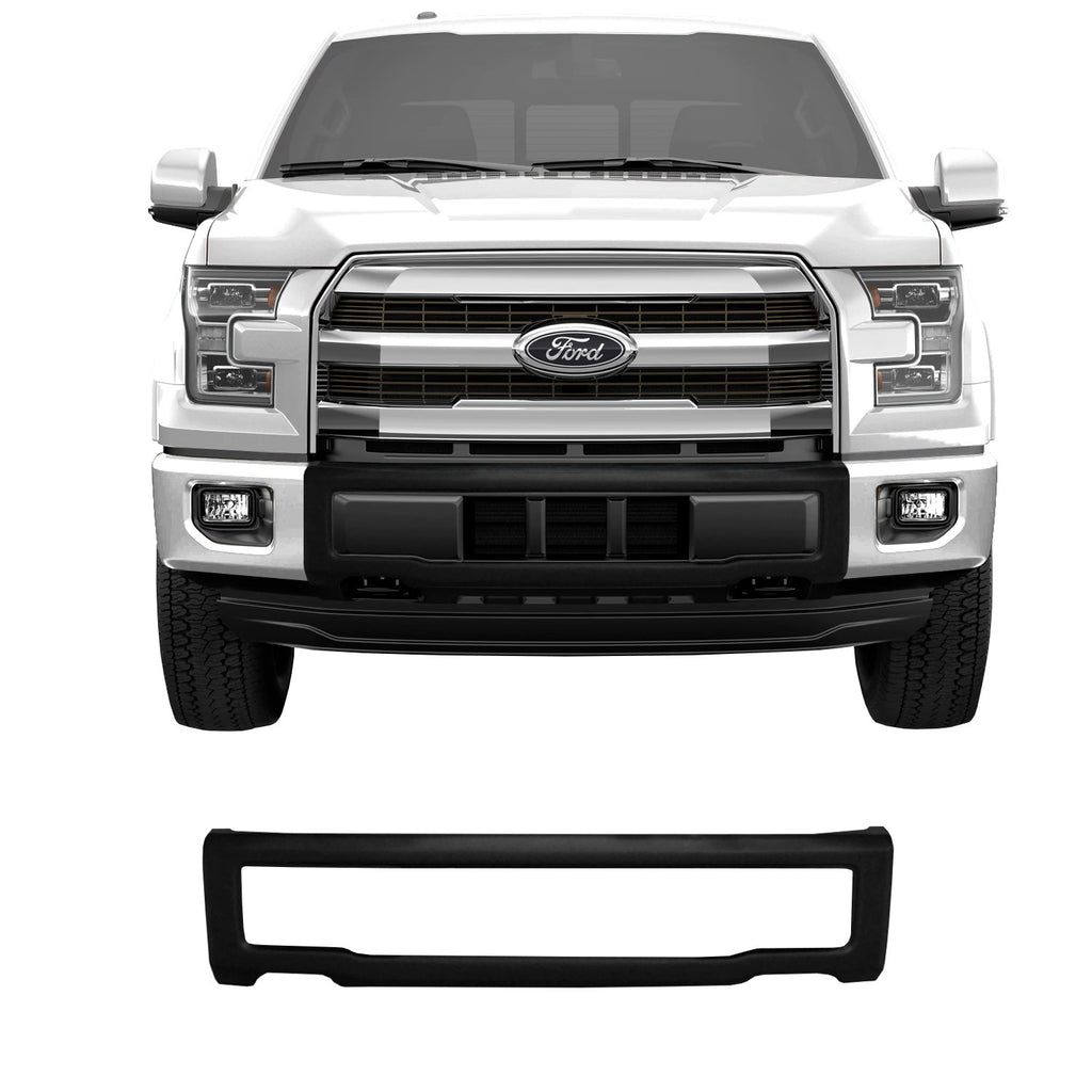 Shellz DF0302 Front Bumper Cover Center Matte Black Fits 15-17 F-150 XL XLT