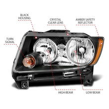 Load image into Gallery viewer, Anzo USA 111432 Crystal Headlight Set Fits 11-13 Grand Cherokee
