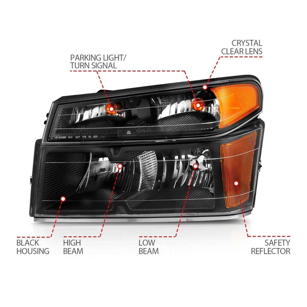Anzo USA 111451 Crystal Headlight Set Fits 04-06 Canyon Colorado