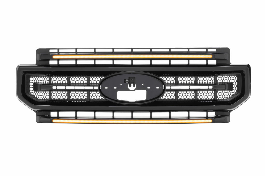Morimoto XBG11 XBG LED Grille Fits Super Duty 20-22 Gloss Black / Amber DRL