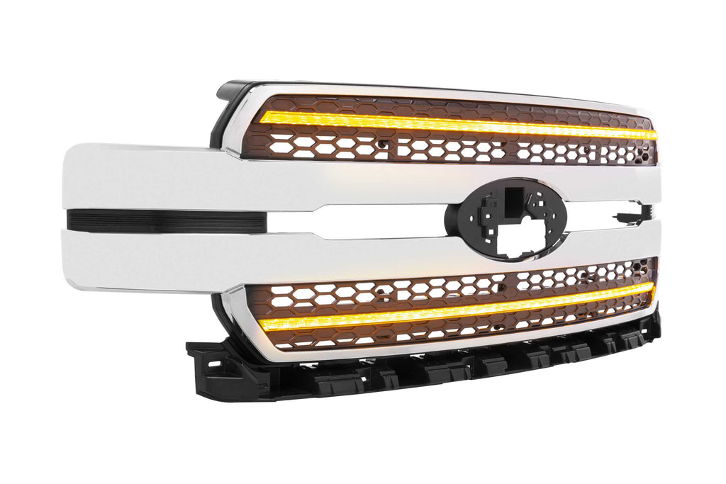 Morimoto XBG18 Chrome Finish w Amber DRL LED Grille Ford F150 18-20