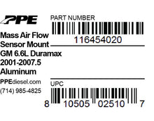 Load image into Gallery viewer, PPE Diesel 116454020 LBZ/LLY/LB7 Mass Airflow Sensor Block Weld On Aluminum