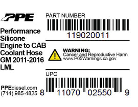 PPE Diesel 119020011 Engine To Cab Coolant Hose 11-16