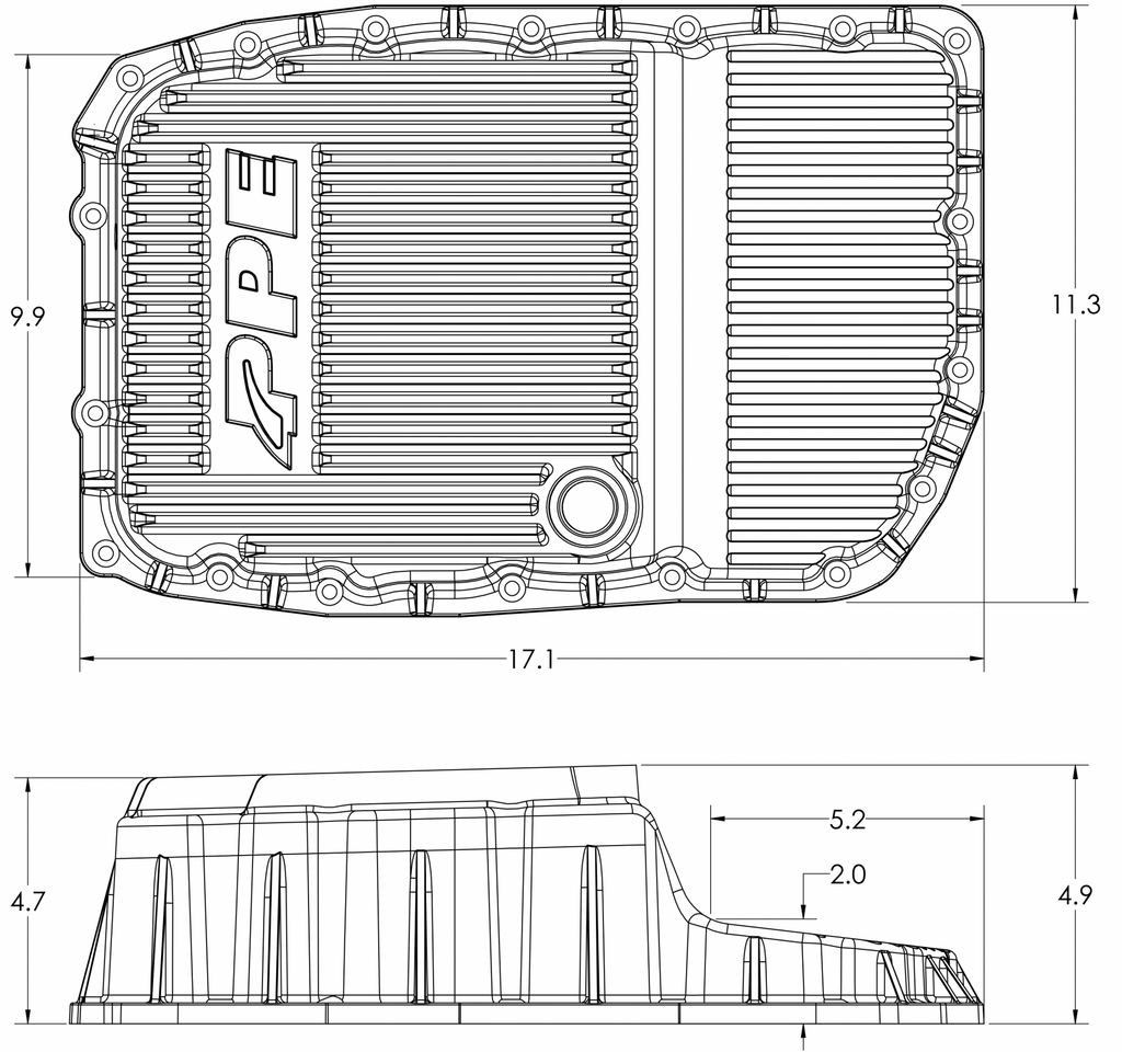 PPE Diesel 128051610 Transmission Pan Brushed
