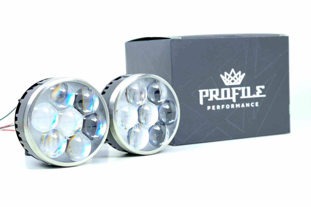 Profile LED343 LED High Beam Hi-Lens 2.0 White DRL Projector 2x