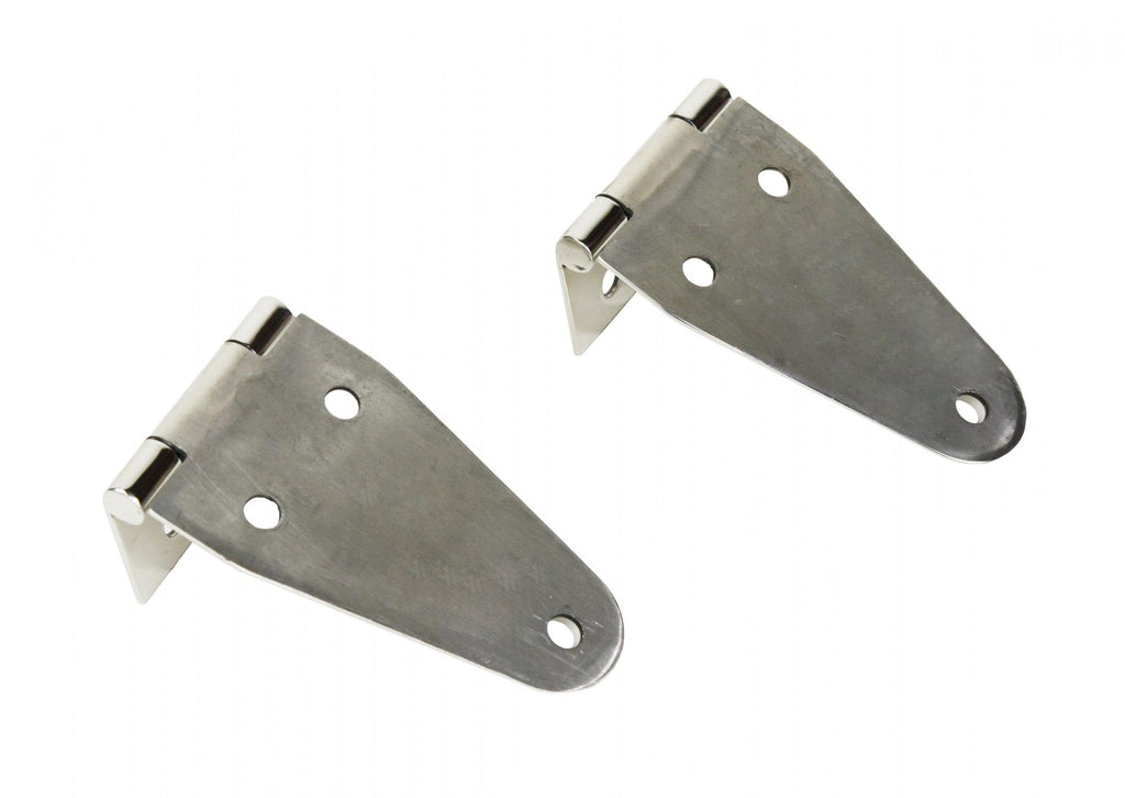 Kentrol 30402 Polished Silver Hood Hinge Pair 55-95 CJ and Wrangler YJ