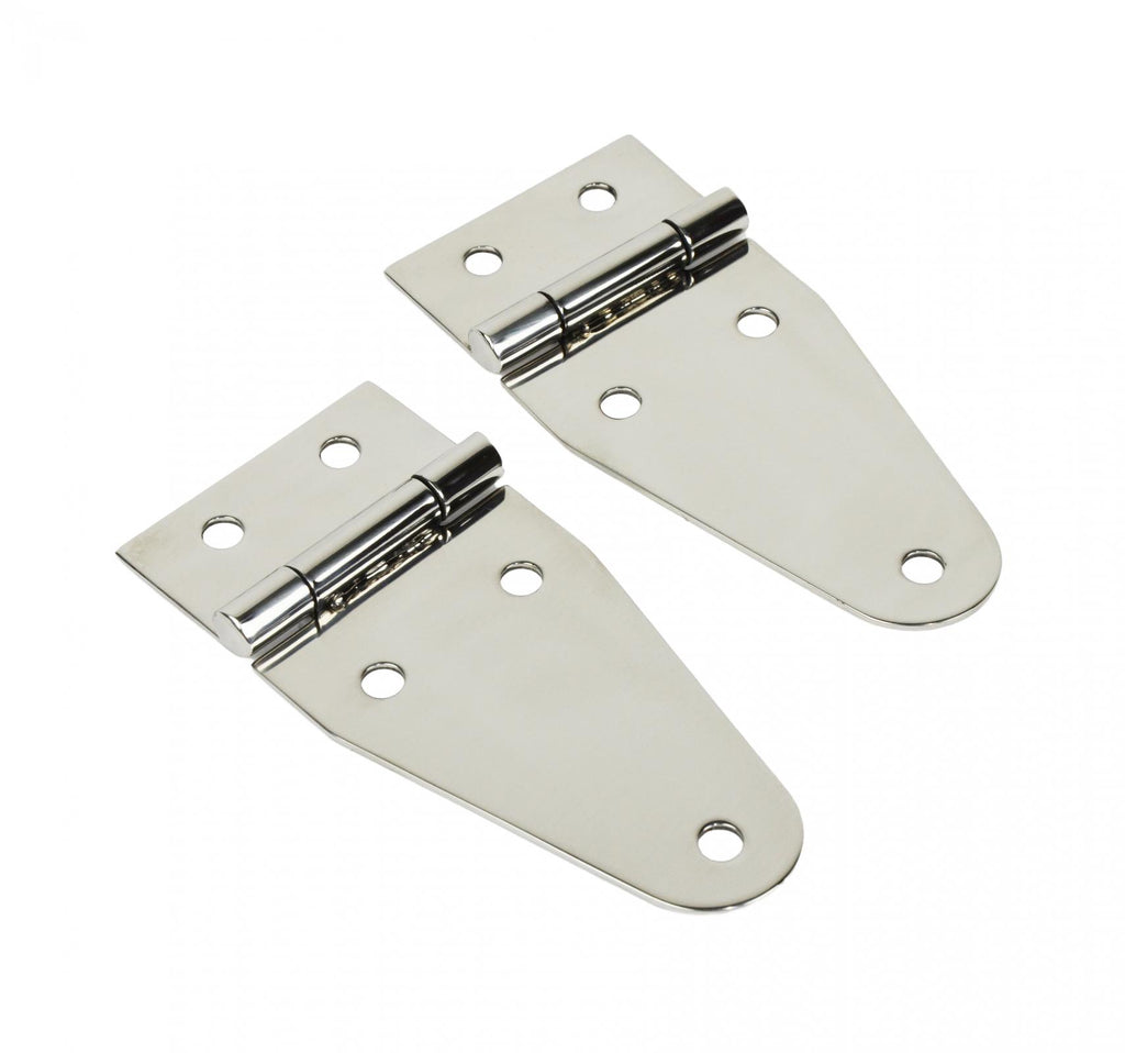 Kentrol 30402 Polished Silver Hood Hinge Pair 55-95 CJ and Wrangler YJ