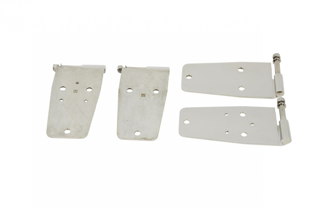 Kentrol 30420 Polished Silver Door Hinge Set 4 Pieces 76-93 CJ and Wrangler YJ