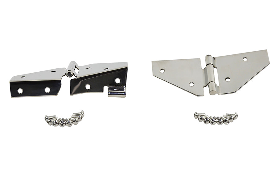 Kentrol 30427 Polished Silver Windshield Hinge Pair 76-95 CJ Wrangler YJ