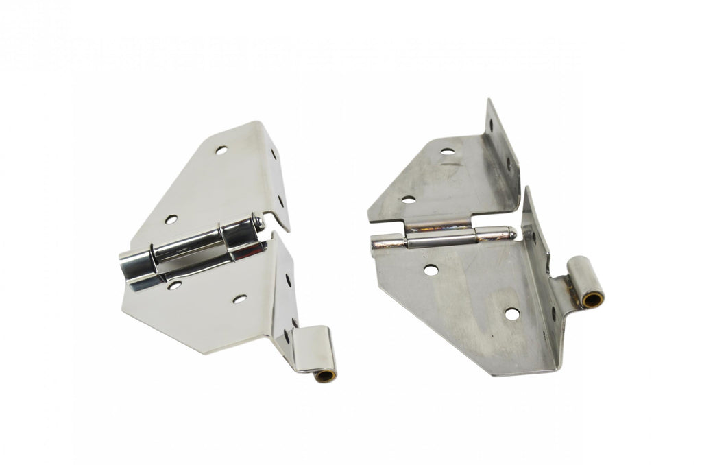 Kentrol 30427 Polished Silver Windshield Hinge Pair 76-95 CJ Wrangler YJ