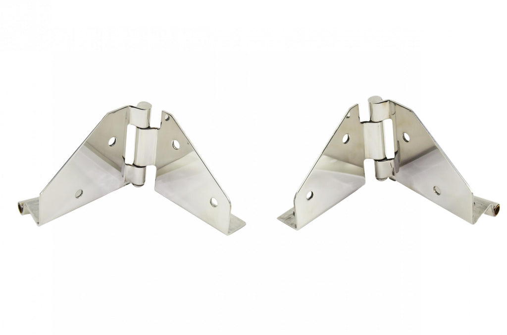 Kentrol 30427 Polished Silver Windshield Hinge Pair 76-95 CJ Wrangler YJ