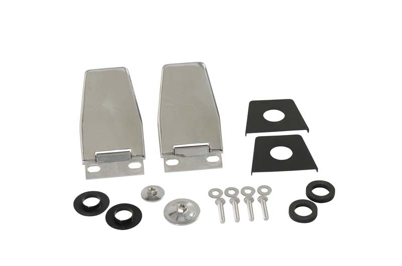Kentrol 30516 Polished Silver Hardtop Liftgate Hinge Pair 87-06 Wrangler TJ/YJ