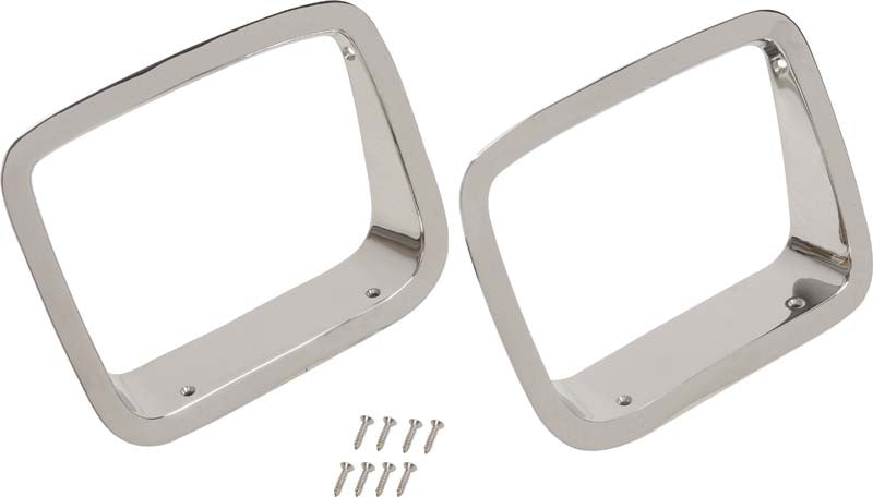 Kentrol 30536 Polished Silver Headlight Bezels Pair 87-95 Wrangler TJ