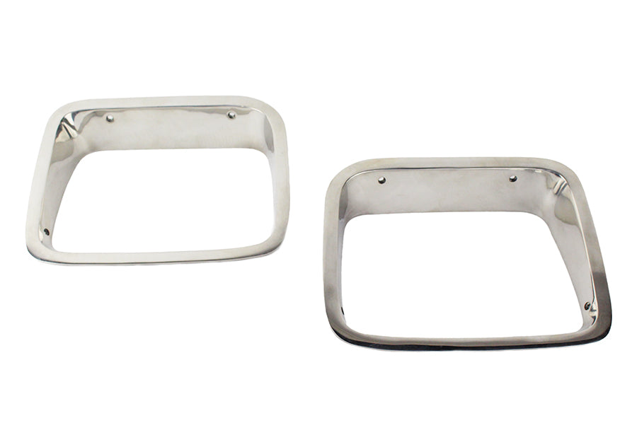 Kentrol 30536 Polished Silver Headlight Bezels Pair 87-95 Wrangler TJ