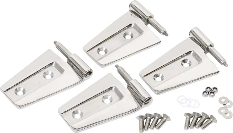 Kentrol 30575 Polished Silver Door Hinge Set 4 Pieces 2 Door 07-18 Wrangler JK