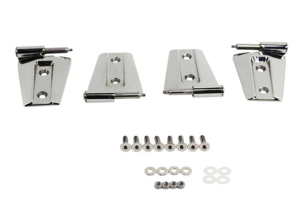 Kentrol 30575 Polished Silver Door Hinge Set 4 Pieces 2 Door 07-18 Wrangler JK