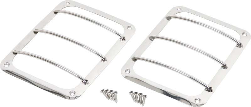 Kentrol 30582 Polished Silver Taillight Guard Pair 07-18 Wrangler JK