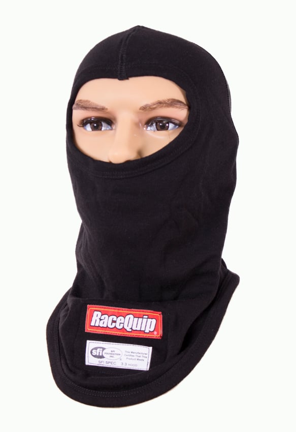 RaceQuip Fire Retardant Balaclava Head Sock Single Layer Hood Black Youth