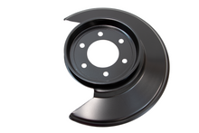 Load image into Gallery viewer, Kentrol 50502 Black Disc Brake Dust Cover for 55-83 Jeep CJ Powdercoat Stainless