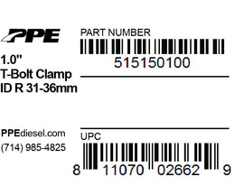 PPE Diesel 515150100 1.00 Inch T-Bolt Clamp For 0.5 Inch ID Hose