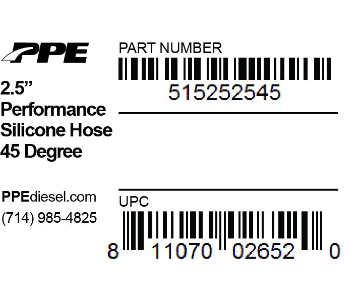 PPE Diesel 515252545 2.5 Inch 45 Degree 6 MM 5-Ply