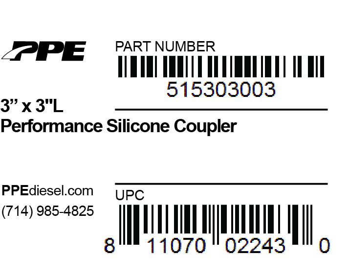 PPE Diesel 515303003 3.0 Inch X 3.0 Inch L 6MM 5-Ply Silicone Coupler