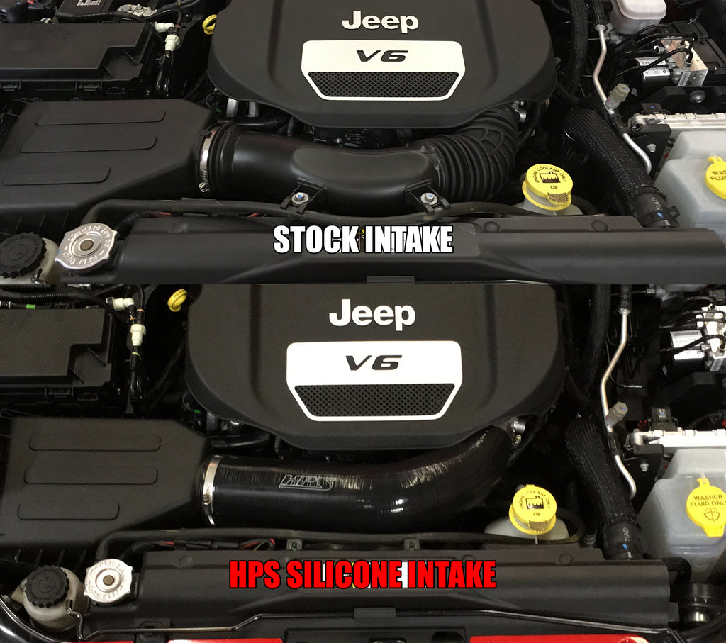 HPS Black Silicone Intake Hose For 2012-2017 Wrangler JK & Unlimited 3.6L V6