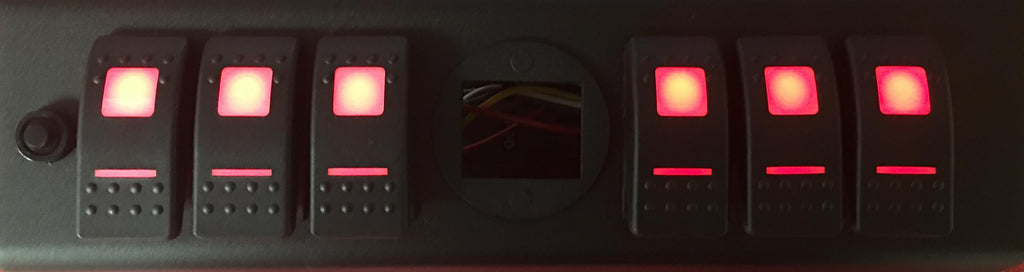 sPOD 630-0915LT-LED-R JK 6 Switch Panel Red Switches For 09-18 Wrangler JK