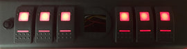 sPOD 630-0915LT-LED-R JK 6 Switch Panel Red Switches For 09-18 Wrangler JK