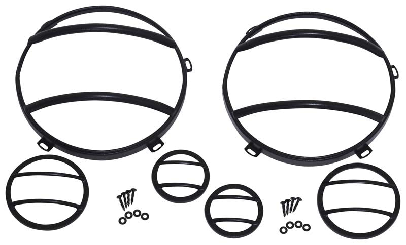 Kentrol 80013 Black Headlight and Marker Cover Set 6 Pieces 07-18 Wrangler JK