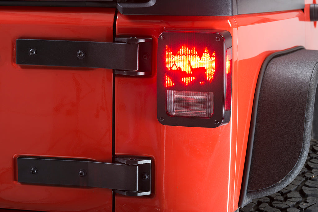 Kentrol 80702 Black Heritage Taillight Guard 07-18 Wrangler JK