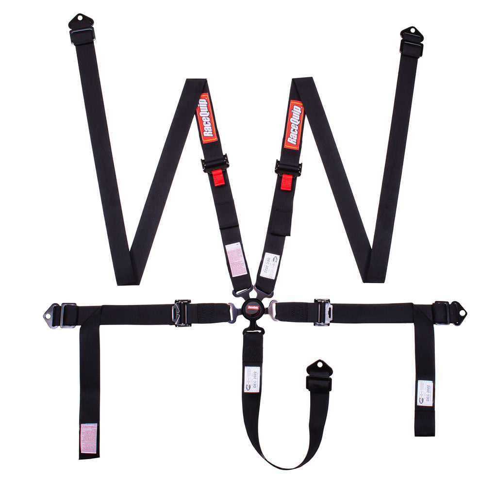 RaceQuip Camlock 5 Point Harness Set Black 2 in. Belts