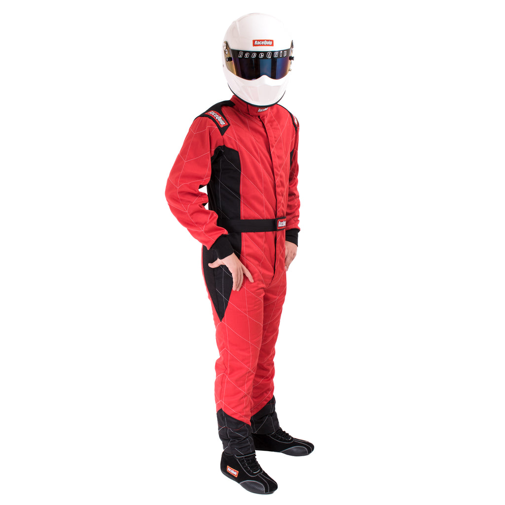 RaceQuip One Piece Multi Layer Fire Suit Red Medium Tall