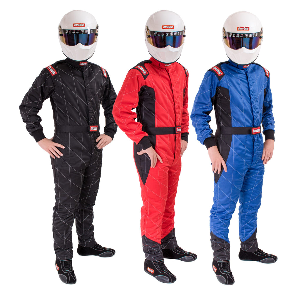 RaceQuip One Piece Multi Layer Fire Suit Black Medium