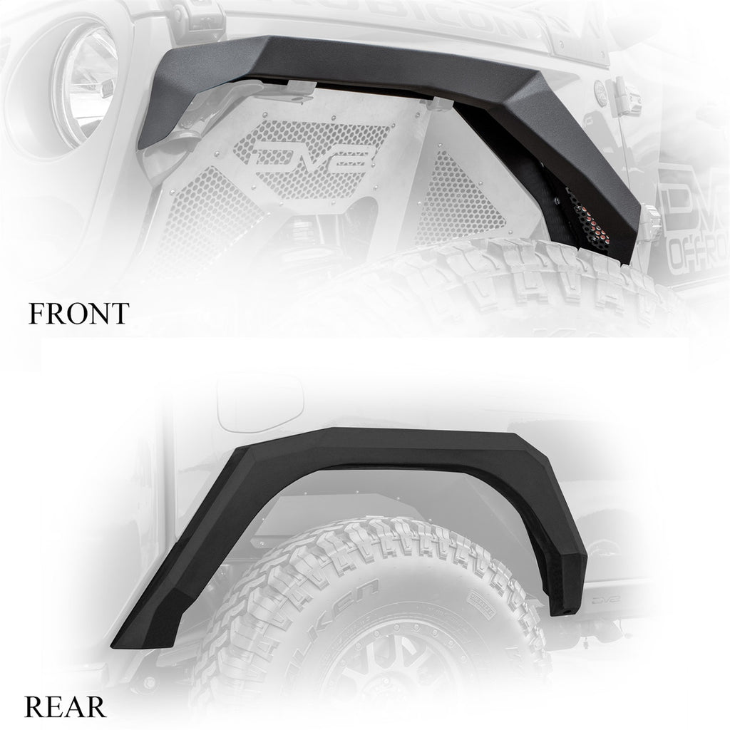 DV8 Offroad FDGL-02 Armor Fender Flares Fits 20-22 Gladiator