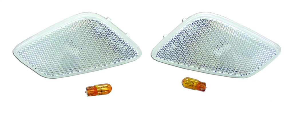 RT Off-Road Front Clear Side Marker Lights w Amber Bulbs for 97-06 TJ Wrangler