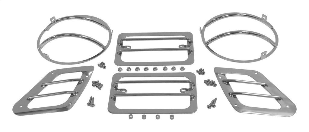 RT Off-Road Six Piece Stainless Headlight / Tail Light Guard Set for TJ Wrangler
