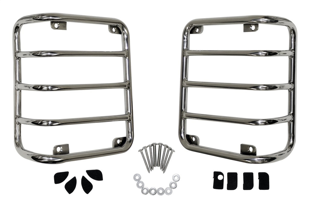 RT Off-Road Stainless Tail Light Guard Set for 07-18 JK Wrangler Incl. Hardware