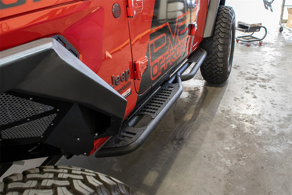 DV8 Offroad SRJL-02 Rock Slider w/Step Fits 18-22 Wrangler (JL)